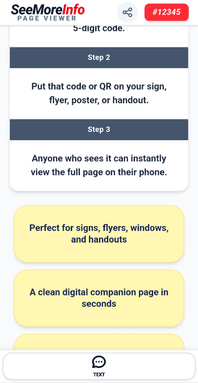 Clean public page visitors see