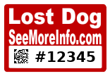 Example Lost Dog sign created with SeeMoreInfo