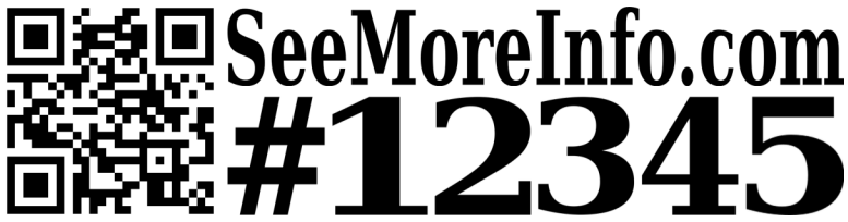 Printable SeeMoreInfo add-on with website, QR code, and sign code