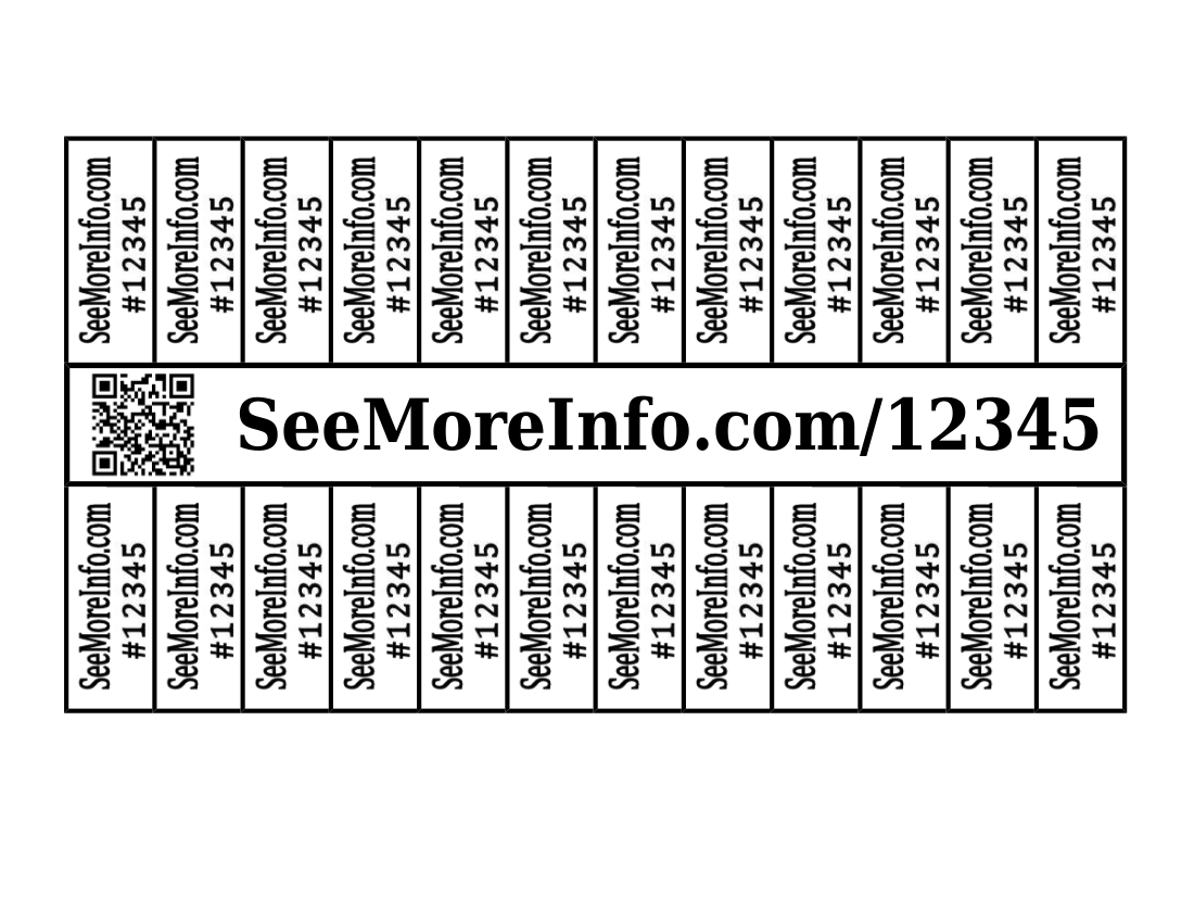 Tear-off tabs — perfect for bulletin boards; each tab repeats Your Code and link.